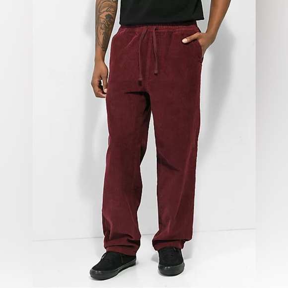 Cotton On Men's Corduroy Pants - Deep Red - Picture 1 of 13